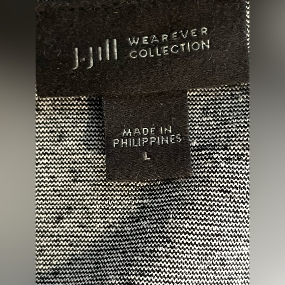J. Jill Wearever Collection Cardigan Black & White Marbled Hook & Eye Size Large - Picture 4 of 13